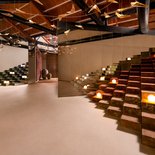 Former Cotton Mill Warehouse in Mumbai Becomes a Jaipur Rugs Showroom